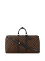 LV дорожная сумка Keepall 50 см коричневая монограмма черная кожа ДС-1895