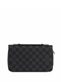 LV кошелек XL с ручкой серая шашка КЛ-0570