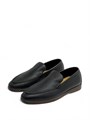 LORO PIANA лоферы низкие кожа черные с темной подошвой ОК-1565