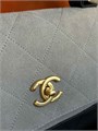 CHANEL сумка клетка замша серая и черная кожа золото СК-00287
