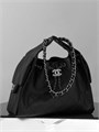 CHANEL сумка Hobo 26 см кожа икра черная серебро СК-00737