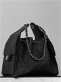 CHANEL сумка Hobo 26 см кожа икра черная серебро СК-00737