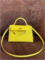 HERMES сумка mini Kelly 19 см кожа Эпсом желтая золото СК-01577