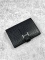 HERMES визитница крокодил с хлястиком черная ВЗ-0231