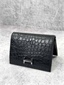 HERMES визитница крокодил с хлястиком черная ВЗ-0231