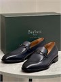 Berluti лоферы с металлической перемычкой зернистая кожа синего цвета на кожаной подошве ОК-2359