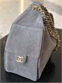 CHANEL сумка Hobo 26 см замша серая золото СК-00292