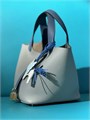 HERMES Picotin 18 см серо-синяя золото СК-00509