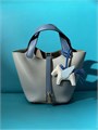 HERMES Picotin 18 см серо-синяя золото СК-00509