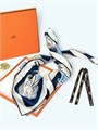 HERMES платок 90x90 см шелк белый ПЛ-01388