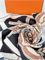 HERMES платок 90x90 см шелк белый ПЛ-01388