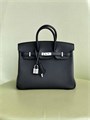 HERMES сумка Birkin 25 см кожа Того черная серебро СК-01698