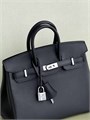 HERMES сумка Birkin 25 см кожа Того черная серебро СК-01698