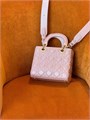 DIOR LADY сумка 20 см гладкая кожа розовая золото СК-01346