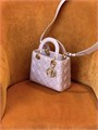 DIOR LADY сумка 20 см гладкая кожа розовая золото СК-01346