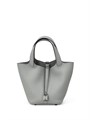 HERMES Picotin 18 см серо-голубая серебро СК-00331