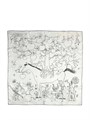 HERMES платок 90x90 см шелк белый ПЛ-01385