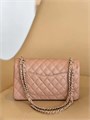 CHANEL сумка 2.55 кожа икра в клетку 25 см бежевая золото СК-01357