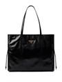 PRADA сумка шоппер гладкая черная кожа СК-00345