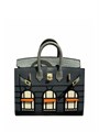 HERMES сумка Birkin 20 см кожа эпсом и кожа крокодила серая золото СК-00459