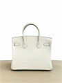 HERMES сумка Birkin 30 см кожа крокодила молочная серебро СК-01617