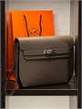 HERMES борсетка с двумя вариантами ремешков кожа эпсом бежевая замок Kelly БР-0796