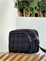 BURBERRY мессенджер Paddy синий канва в клетку с наружным карманом на молнии с металлической надписью МС-1971