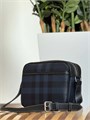 BURBERRY мессенджер Paddy синий канва в клетку с наружным карманом на молнии с металлической надписью МС-1971