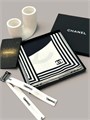 CHANEL платок 90х90 шелк черно-белый ПЛ-01423