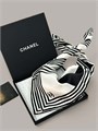 CHANEL платок 90х90 шелк черно-белый ПЛ-01423