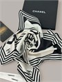 CHANEL платок 90х90 шелк черно-белый ПЛ-01423
