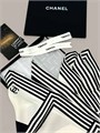 CHANEL платок 90х90 шелк черно-белый ПЛ-01423