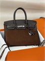 HERMES сумка Birkin замша 30 см коричневая серебро СК-00423