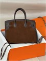 HERMES сумка Birkin замша 30 см коричневая серебро СК-00423