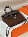 HERMES сумка Birkin замша 30 см коричневая серебро СК-00423