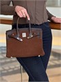HERMES сумка Birkin замша 30 см коричневая серебро СК-00423