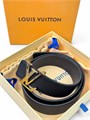 LV ремень коричнево-черный того съемная пряжка LV золото с гравировкой шашка РМ-1737