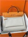 HERMES Herbag сумка 31 см бежевый текстиль оранжевая кожа серебро СК-01231