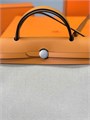 HERMES Herbag сумка 31 см бежевый текстиль оранжевая кожа серебро СК-01231