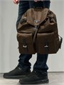 PRADA рюкзак нейлон два кармана спереди коричневый РК-01008