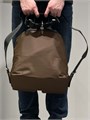 PRADA рюкзак нейлон два кармана спереди коричневый РК-01008