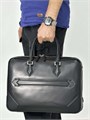 MONTBLANC портфель 2 отделения на молнии гладкая кожа черный ПР-01495