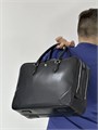 MONTBLANC портфель 2 отделения на молнии гладкая кожа черный ПР-01495