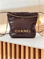 CHANEL Сумка 22 mini в клетку гладкая кожа бордовая СК-01358