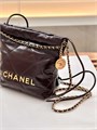 CHANEL Сумка 22 mini в клетку гладкая кожа бордовая СК-01358