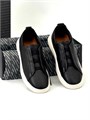 Ermenegildo Zegna кожаные кеды на резинках с белой подошвой ОС-2466