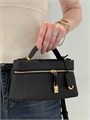 LORO PIANA сумка средняя кожа эпи черная золото СК-00701