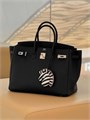 HERMES сумка Birkin 35 см того черная серебро СК-00828