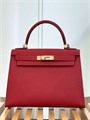 HERMES сумка Kelly 28 см кожа эпсом красная золото СК-01144