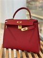 HERMES сумка Kelly 28 см кожа эпсом красная золото СК-01144
